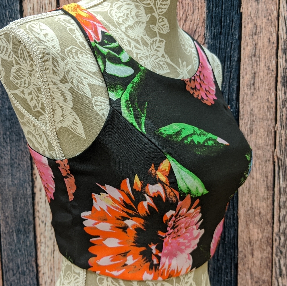 Sequin Hearts Floral Crop Prom Separates Top Only